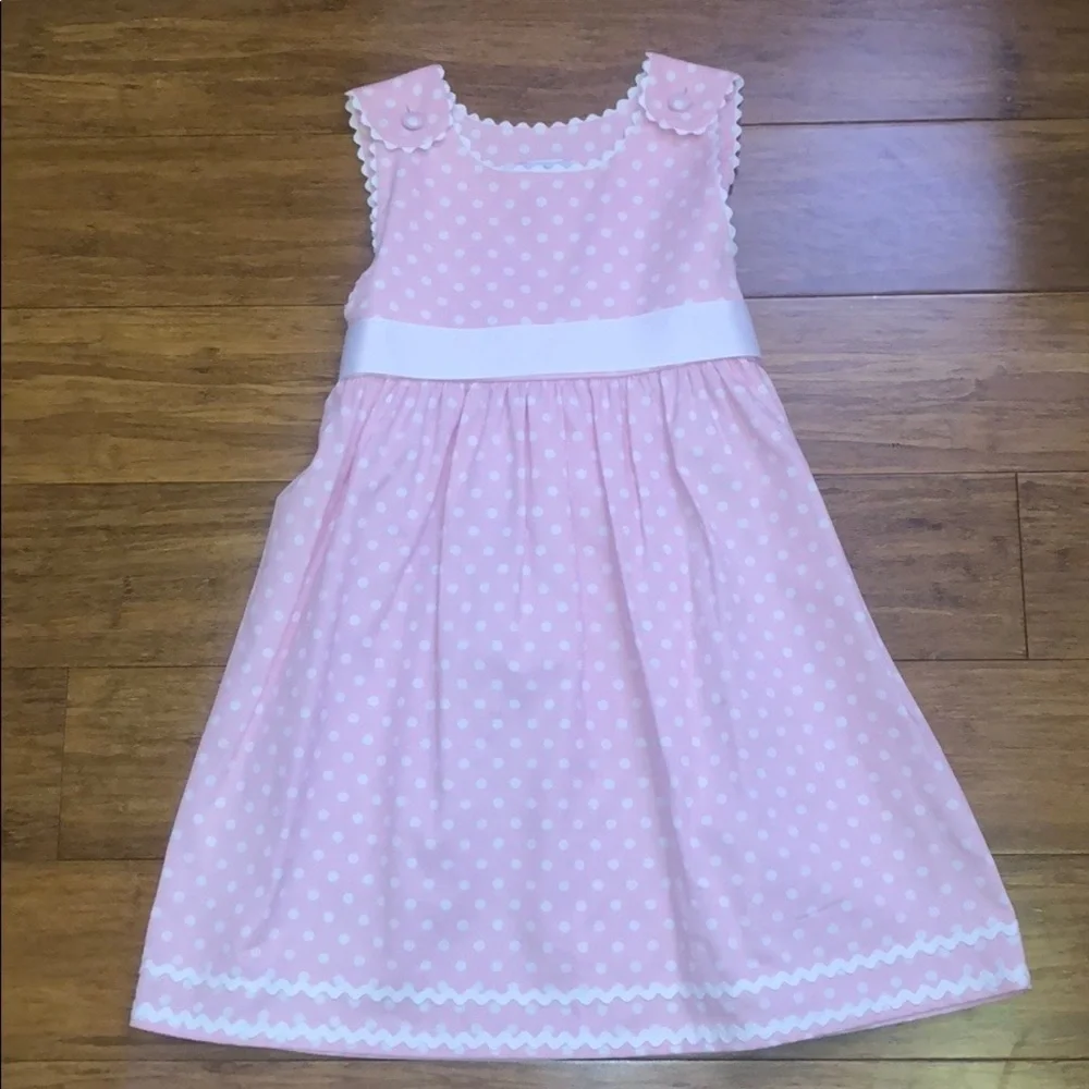 NWOT princess linens pink & white polka dot dress